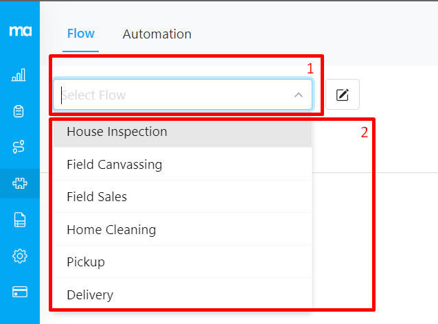 Flow Selection Display