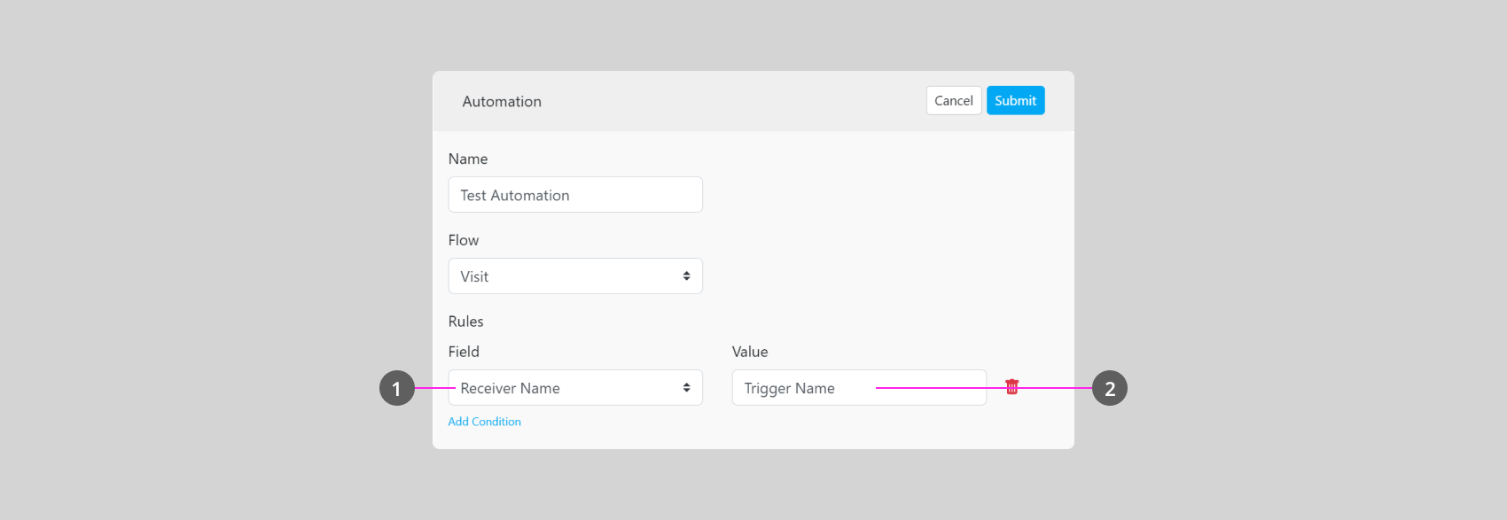 Automation rules setup