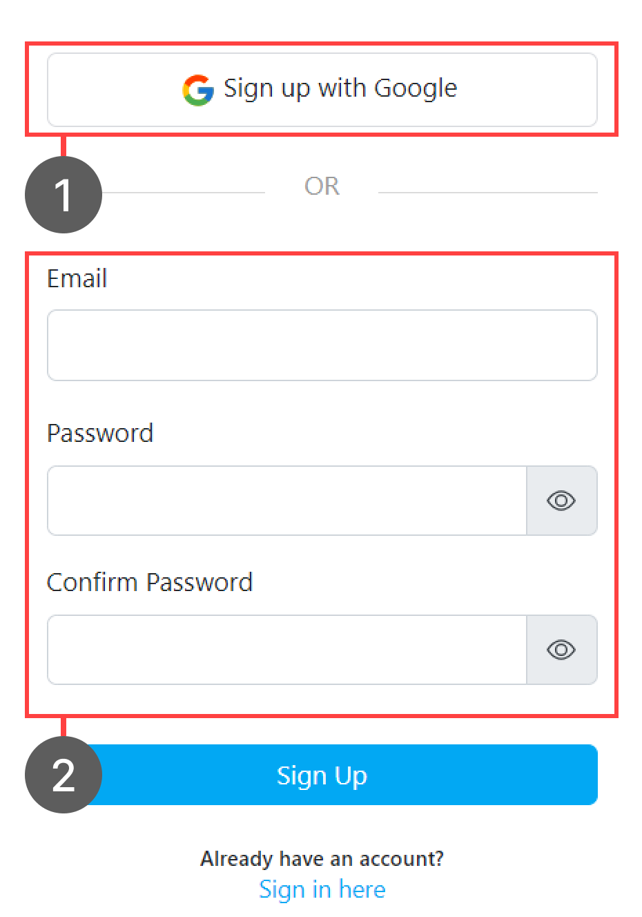 Registration options