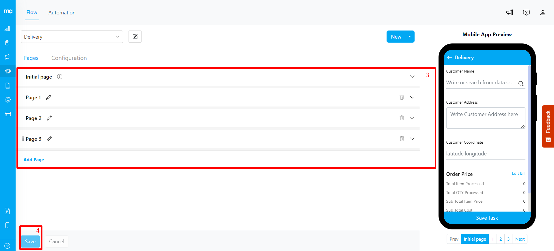 Detailed Of Selected Flow Display