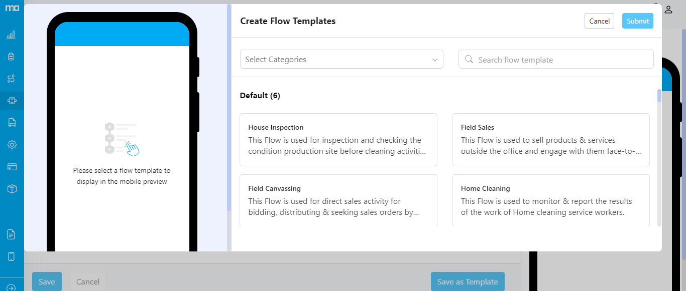 Various flow templates to start with
