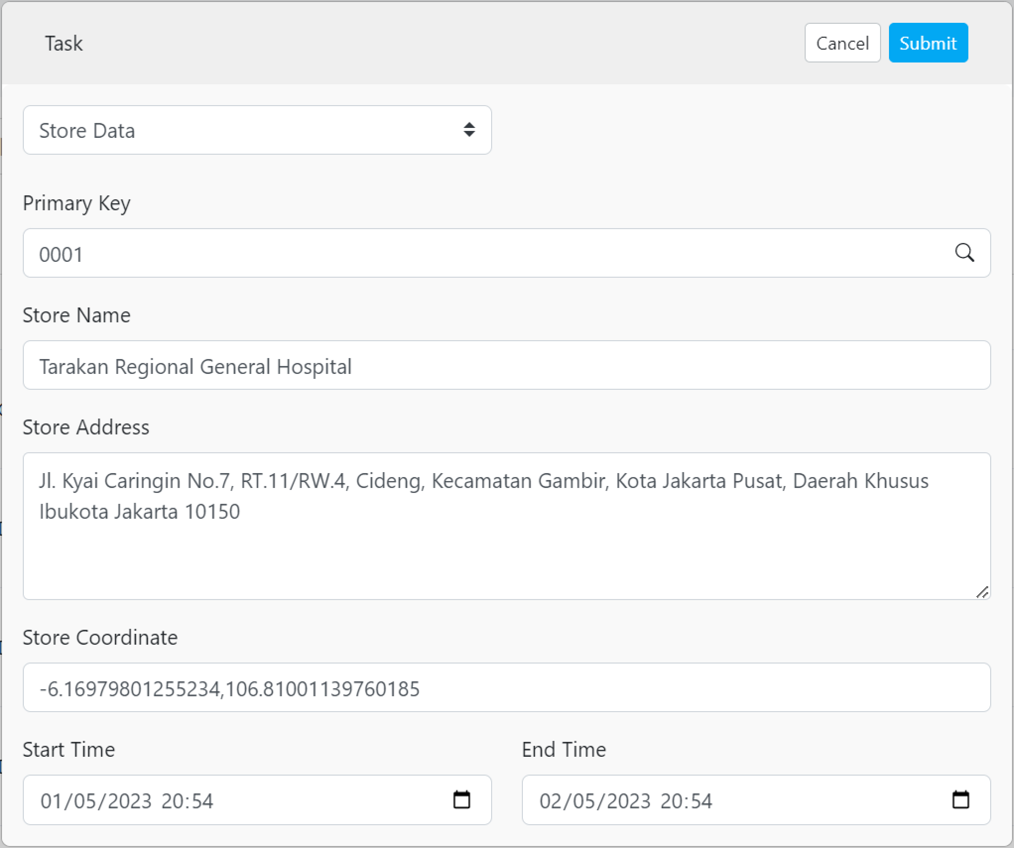 Autofilled task information