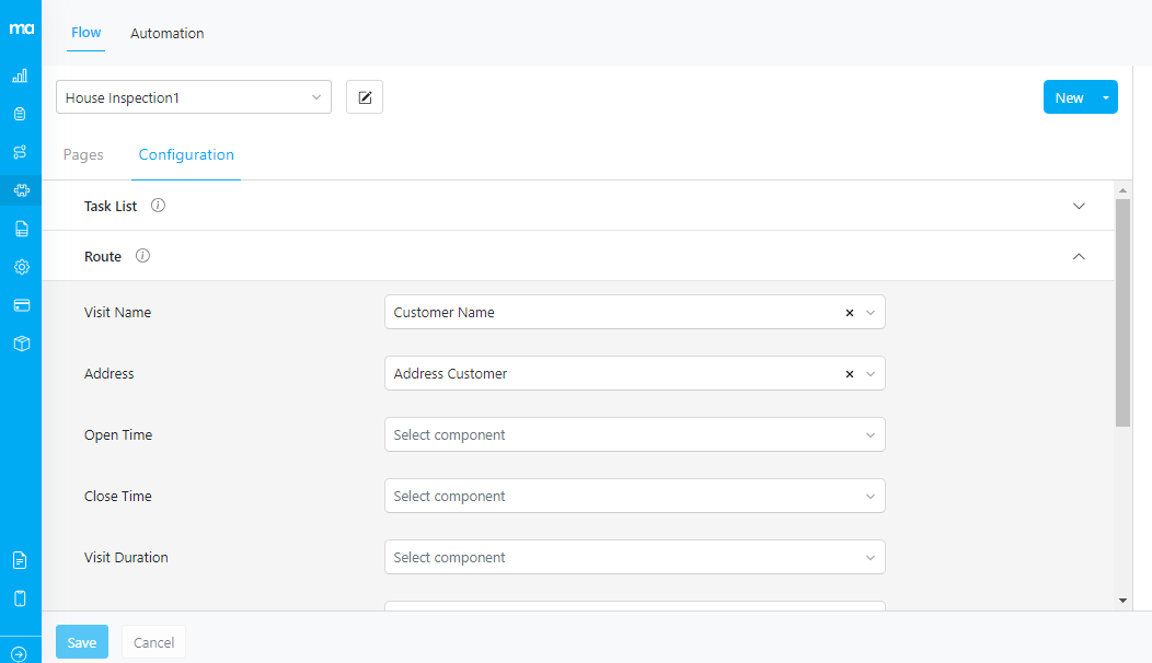 Flow configuration for routing